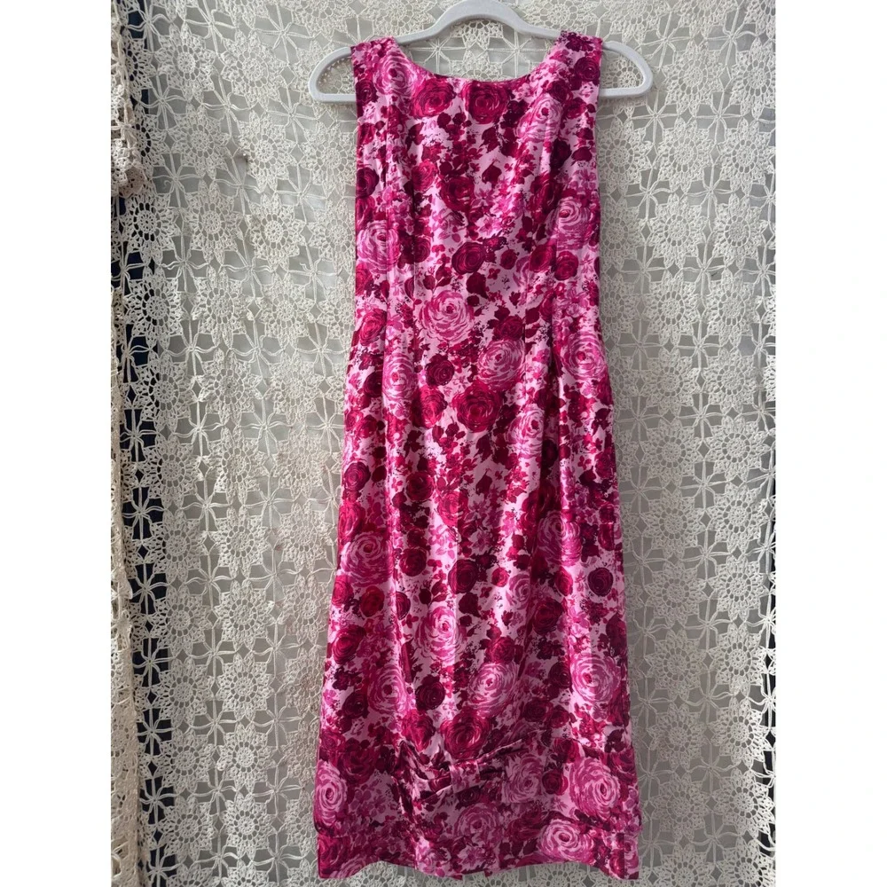 Vintage 1950's Floral Print Dress Sz S - Picture 1 of 10